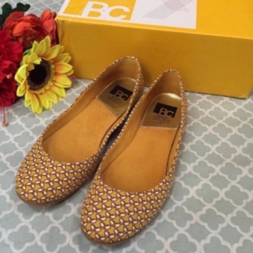 BC Mustard Butterfly Print Flats 8